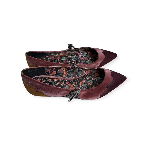 Coach Tabitha Simmons Harriette Velvet Colorblock Mary Jane Shoes Size 10 - Picture 1 of 14